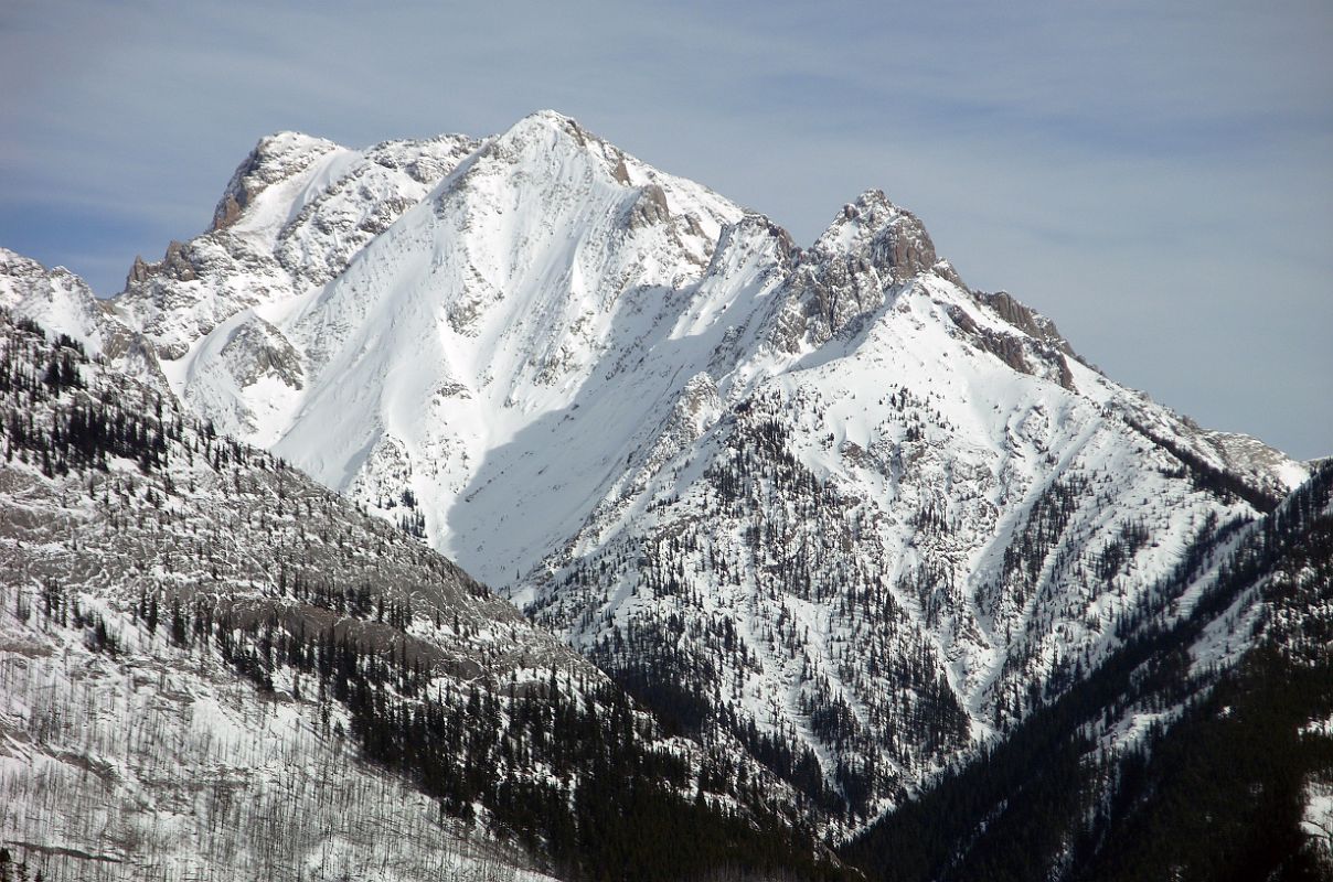 24B Mount Corey Afternoon From Trans Canada Highway Driving Between Banff And Lake Louise in Winter